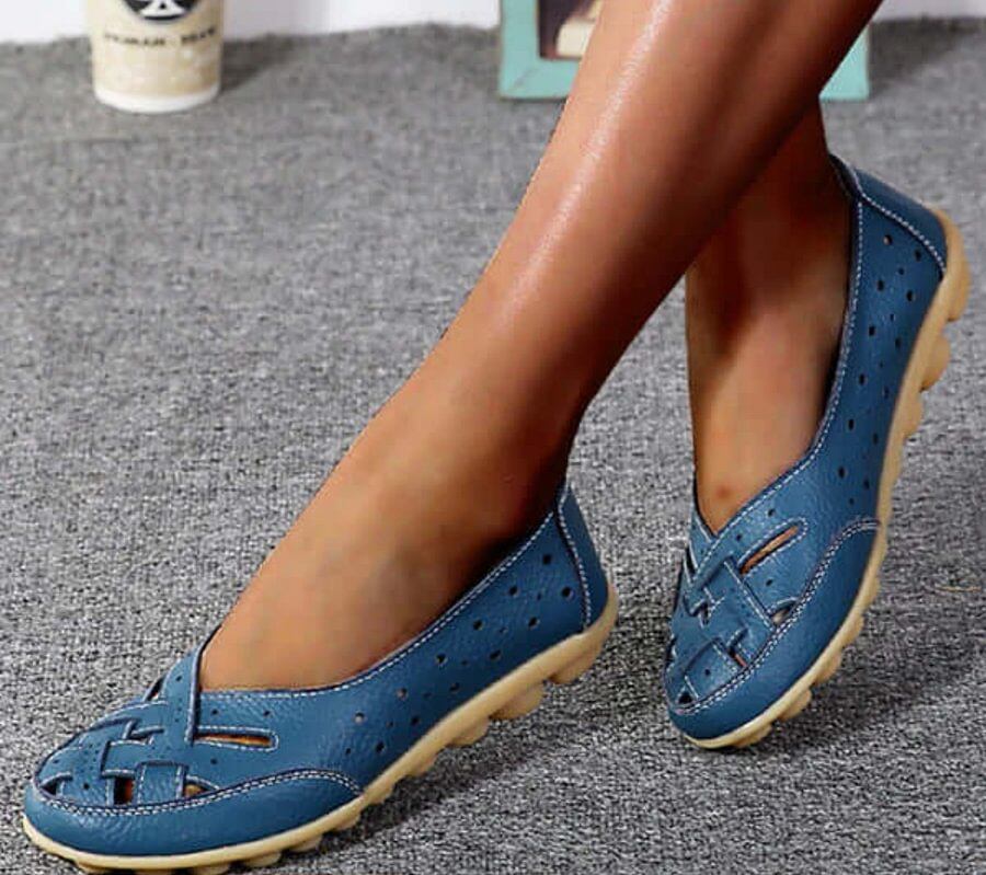 [Limited time 55% off]Women's Leather Breathable Support Flat Shoes
