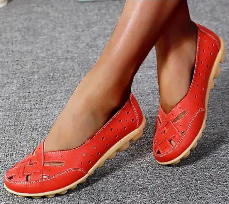 [Limited time 55% off]Women's Leather Breathable Support Flat Shoes