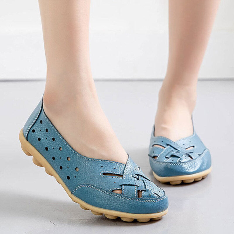 [Limited time 55% off]Women's Leather Breathable Support Flat Shoes