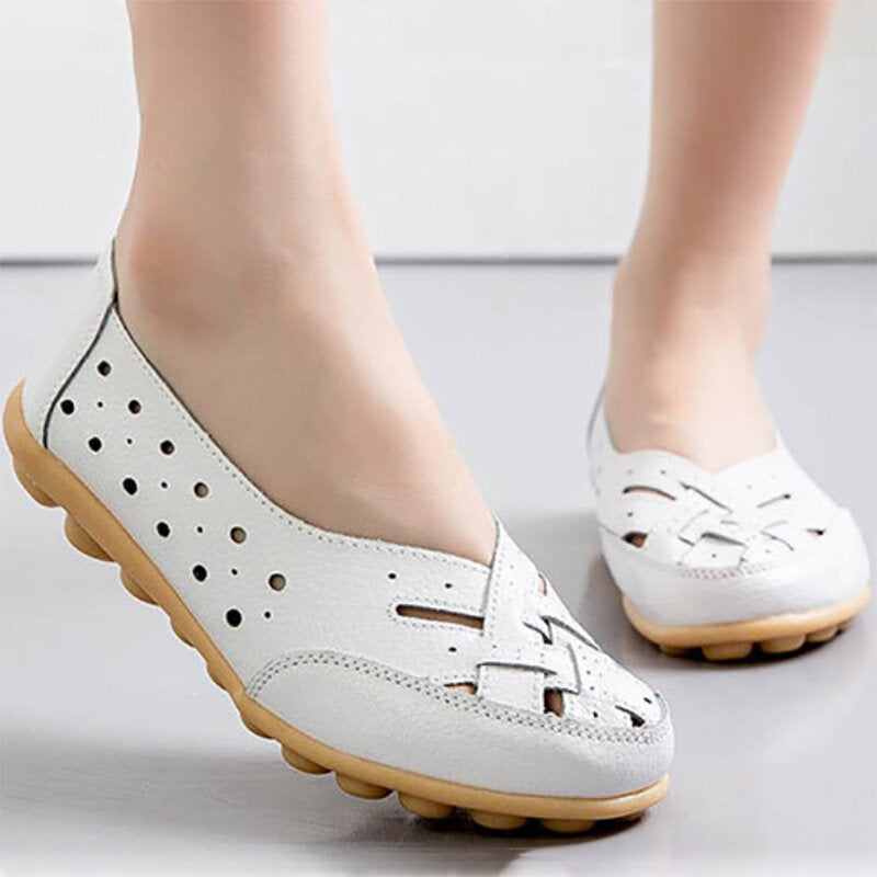 [Limited time 55% off]Women's Leather Breathable Support Flat Shoes