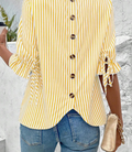 Striped Button Back Detail Casual Shirt