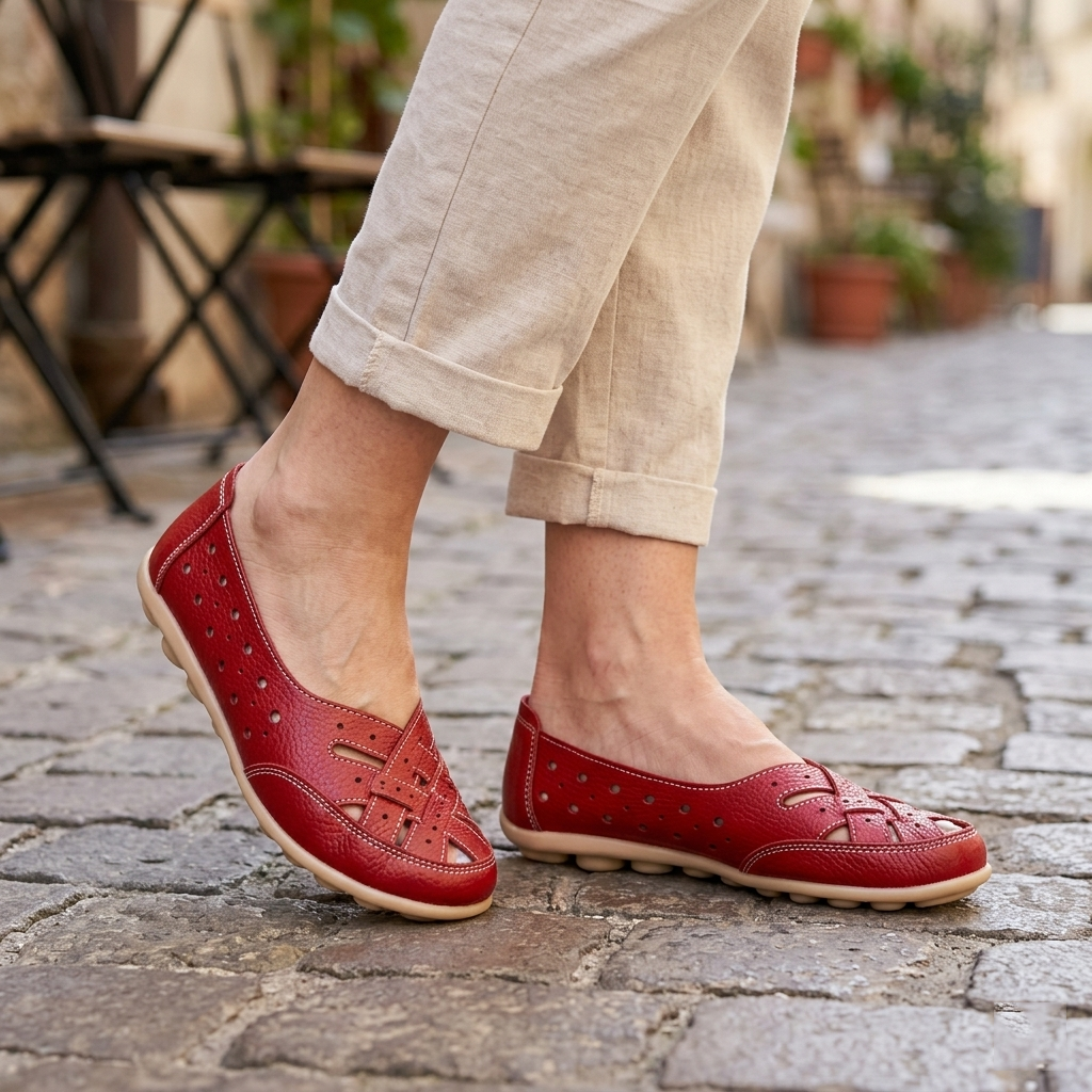 [Limited time 55% off]Women's Leather Breathable Support Flat Shoes